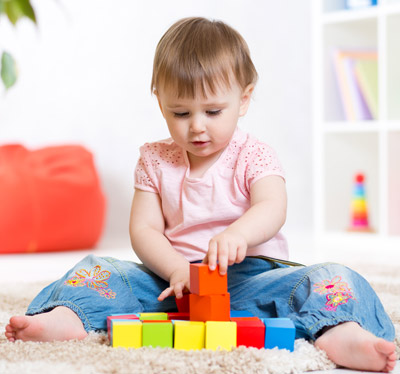 Child Playing with blocks.